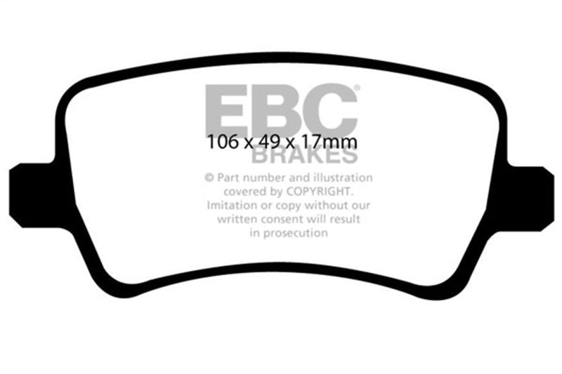 EBC 13-15 Land Rover LR2 2.0 Turbo Yellowstuff Rear Brake Pads - DP41934R