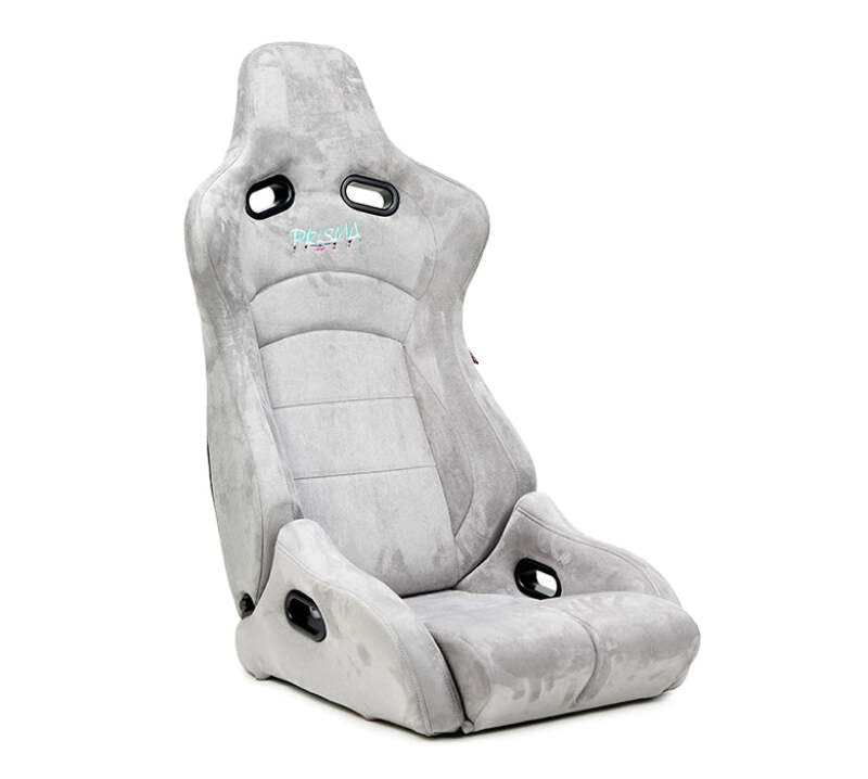 NRG Prisma Lab Reclinable Bucket Racing Seat - Pair (Grey Vegan Suede) - RSC-710 L/R-GY