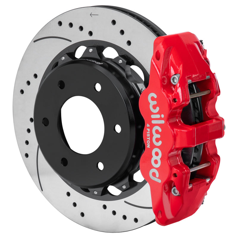 Wilwood 71-91 Chevy Blazer Aero6 Red Brake Kit w/ 14.00in Drilled & Slotted Rotor - Red - 140-18162-DR