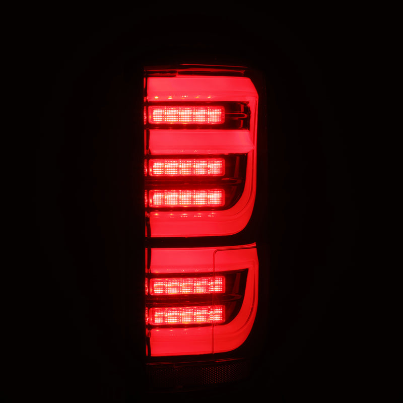 AlphaRex 15-20 Ford F-150 Luxx LED Tail Lights (Pair) Black/Red (Not For Blind Spot Sensor Models) - 652050