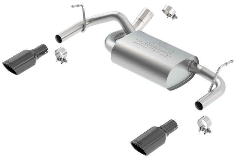 Borla 12-16 Jeep Wrangler 3.6AT/MT 4WD 2+4DR S/ SQ /RL/AC SR 2.5in, 2in Tip 3.5 sqx8 Black Chrome - 11834BC