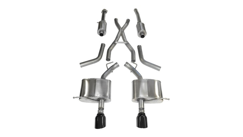 Corsa 2011-2024 Dodge Durango 5.7L V8 Black Sport Dual Rear Cat-Back Exhaust - 14459BLK