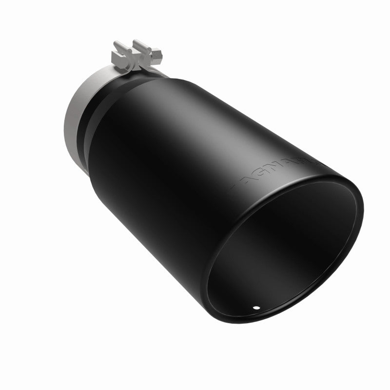 MagnaFlow Tip Stainless Black Coated Single Wall Round Single Outlet 6in Dia 5in Inlet 13in L - 35239