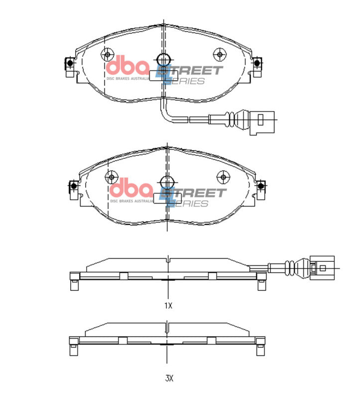 DBA 16-21 Volkswagen Golf (Mk VII) Street Series Front Brake Pads - DB8849SS