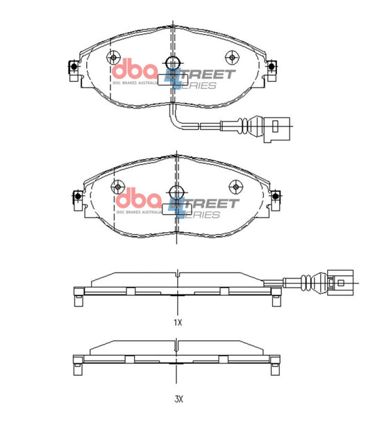 DBA 16-21 Volkswagen Golf (Mk VII) Street Series Front Brake Pads - DB8849SS