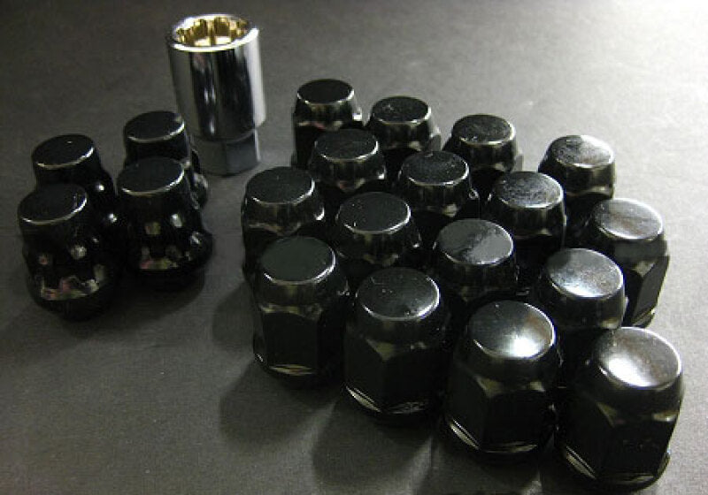Project Kics 16 LUGS + 4 LOCKS Black Bullock And Nut Set - 12X1.25 - W653B19