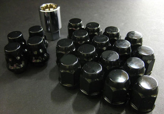 Project Kics 16 LUGS + 4 LOCKS Black Bullock And Nut Set - 12X1.25 - W653B19