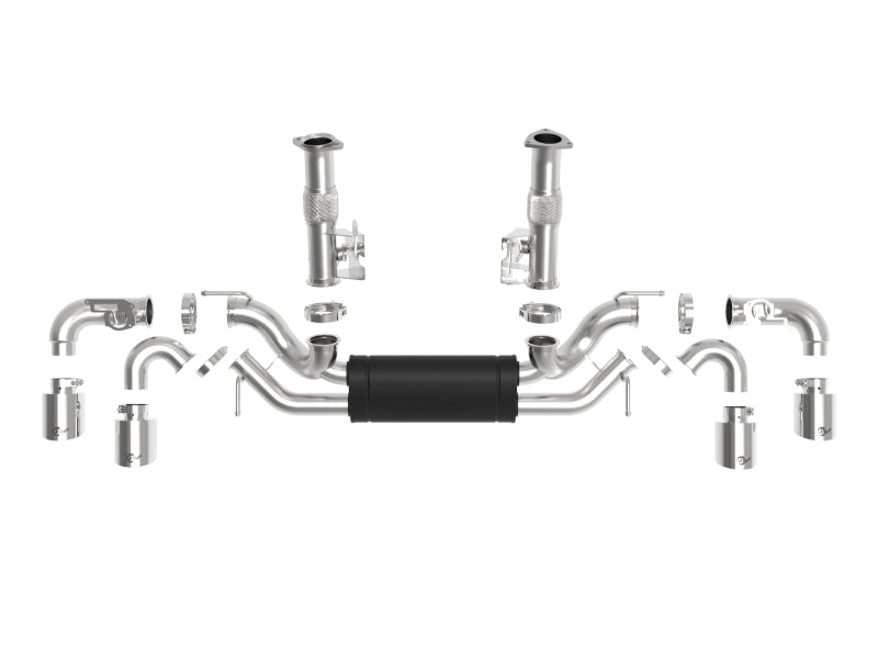 aFe MACH Force-Xp 3in to 2-1/2in 304SS Cat-Back 2020 Chevy Corvette (C8) 6.2L - Polished Tip - 49-34124-P