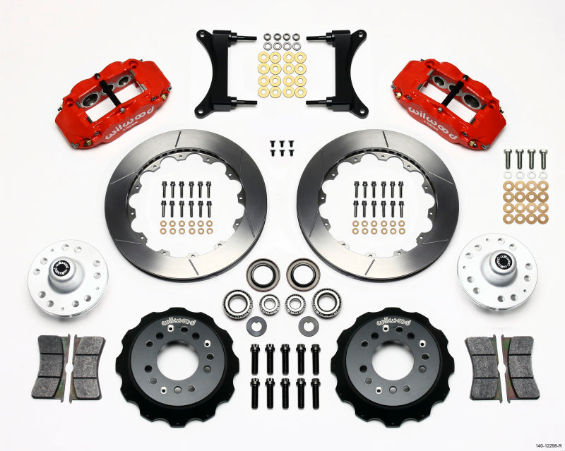 Wilwood Narrow Superlite 6R Front Hub Kit 12.88in Red 79-87 GM G Body - 140-12298-R
