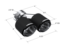 Load image into Gallery viewer, MBRP Universal Carbon Fiber Dual Tip 4in OD/2.5in Inlet - T5178CF