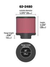 Load image into Gallery viewer, K&amp;N Rubber Base Crankcase Vent Filter - 0.55in Flange ID 1.375in OD 1.125in Height - 62-2480