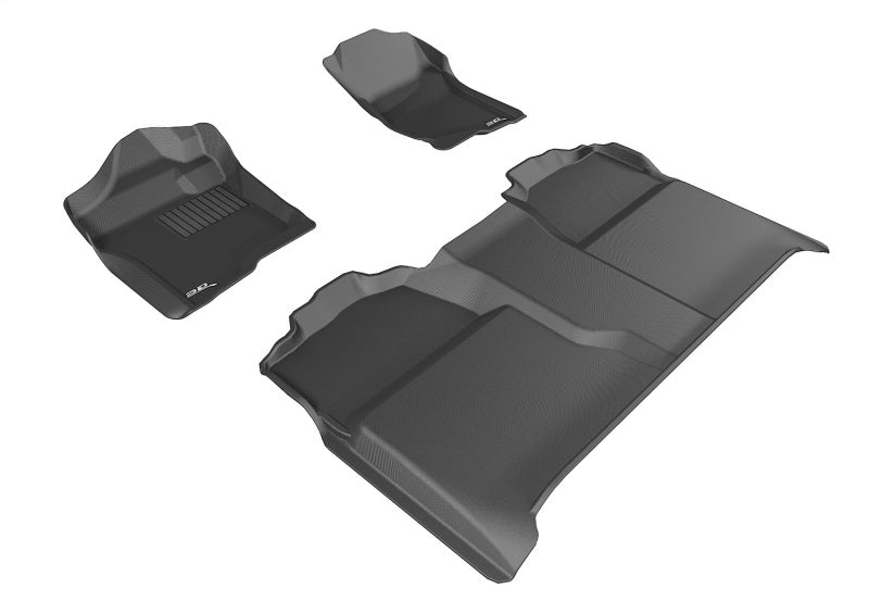 3D MAXpider 07-13 Chevrolet Silverado 1500 Crew Cab Kagu Black Full Set - L1CH04701509