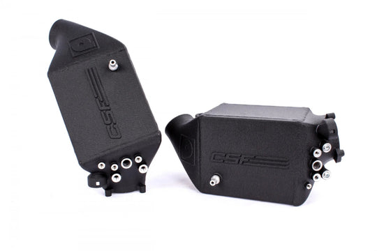 CSF 12-16 BMW M5 (F10) / 12-18 BMW M6 (F06/F12/F13) Twin Charge-Air-Cooler Set - Crinkle Black - 8109