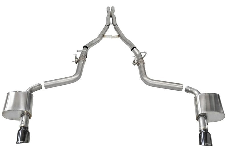 Corsa 2015-2023 Charger SRT/Hellcat/Redeye 2.75in Valved Catback DRE w/ Single 4.5in Blk PVD Tips - 21072BLK