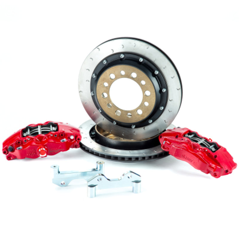 Alcon 2007+ Jeep JK w/ 5x5.5in Hub 355x22mm Rotor 4-Piston Calipers Rear Brake Upgrade Kit - Red - ALABKR5059D16