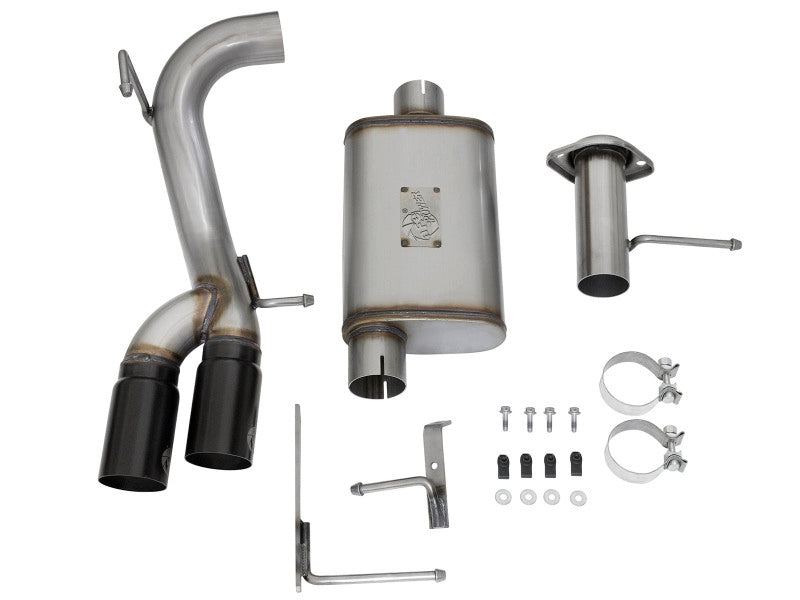 aFe Rebel Series CB 3in Middle Side Exit SS Exht w/ Black Tips 15-17 Chevy Colorado / GMC Canyon - 49-44061-B
