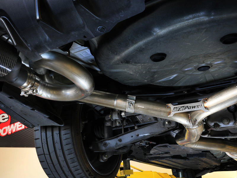 aFe Subaru WRX/STi 15-21 H4-2.0/2.5L Takeda 3in to 2-1/2in Stnlss Cat-Back Exhaust w/ Blue Flame Tip - 49-36810-L