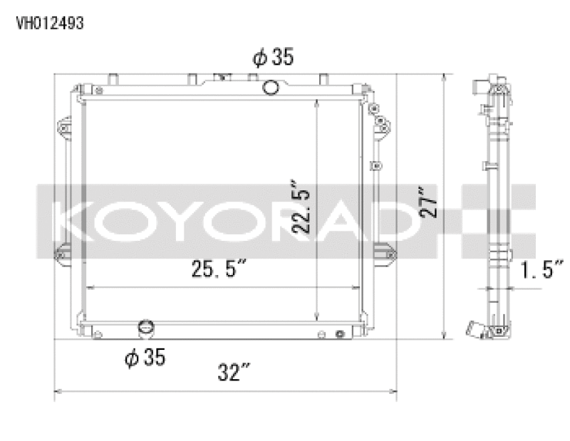Koyorad 10-20 Toyota 4Runner 4.0L V6 (5th Gen) Aluminum Radiator - Off-Road Use Only - VH012493