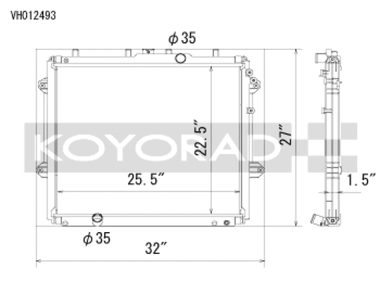 Koyorad 10-20 Toyota 4Runner 4.0L V6 (5th Gen) Aluminum Radiator - Off-Road Use Only - VH012493