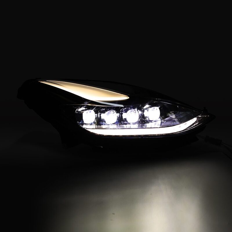 AlphaRex 17-22 Tesla Model 3/20-23 Model Y NOVA LED Proj Headlights Alpha-Blk w/Actv Lgt & Seq.Sig - 880859