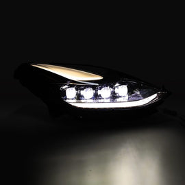 AlphaRex 17-22 Tesla Model 3/20-23 Model Y NOVA LED Proj Headlights Alpha-Blk w/Actv Lgt & Seq.Sig - 880859