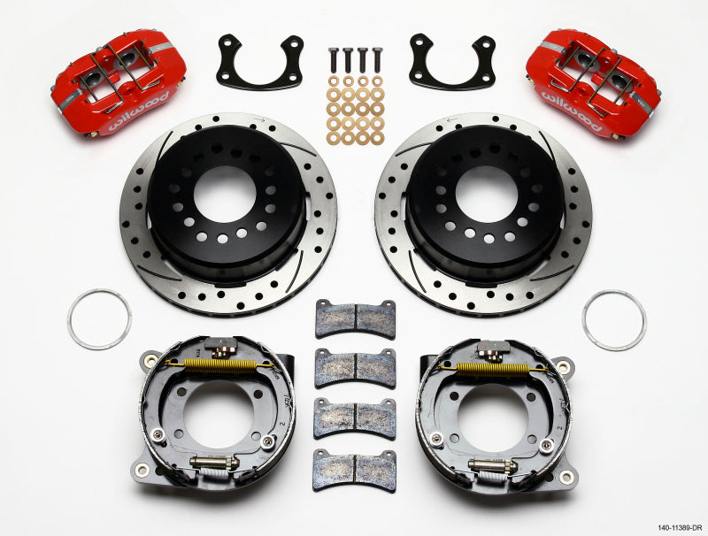 Wilwood Dynapro Low-Profile 11.00in P-Brake Kit Drill-Red New Big Ford 2.50in Offset - 140-11389-DR