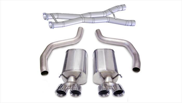 Corsa 2012-2013 Chevrolet Corvette C6 Z06 7.0L V8 Black Sport Cat-Back Exhaust - 14164CB3BLK