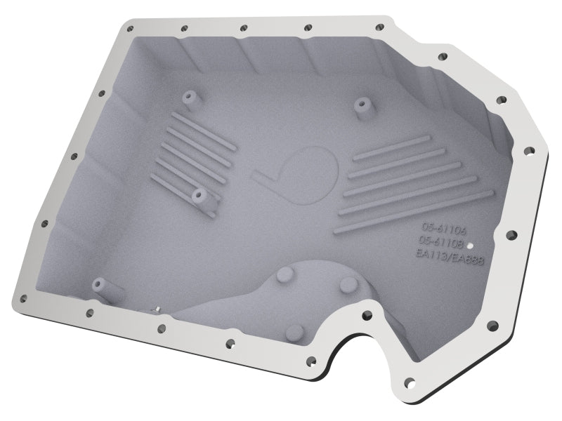 aFe 05-19 VW 1.8L/2.0L w/o Oil Sensor Engine Oil Pan Black POWER Street Series w/ Machined Fins - 46-71240B