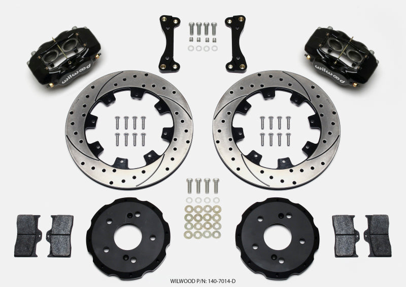 Wilwood Forged Dynalite Front Hat Kit 12.19in Drilled 02-06 Acura RSX-5 Lug - 140-7014-D