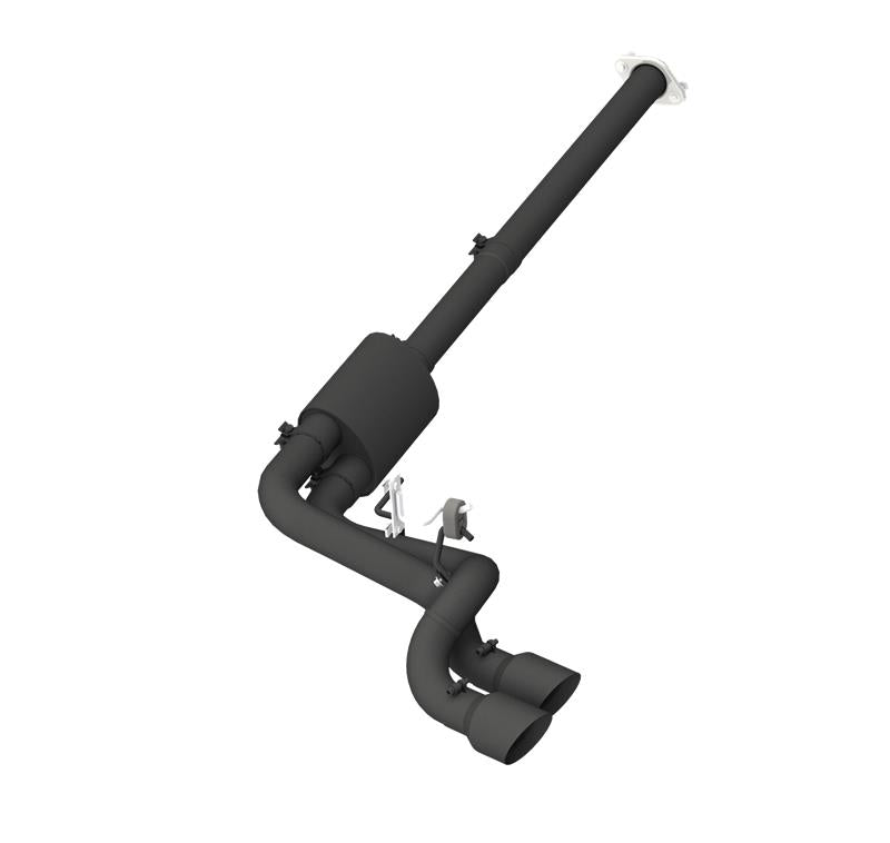 MBRP 09-14 Ford F150 Pre-Axle 4.5in OD Tips Dual Outlet 3in Black Coated Cat Back Exhaust - S5261BLK