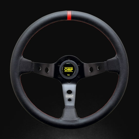 OMP Corsica Racing Steering Wheels 350mm - Black/Red - OD0-1956-073