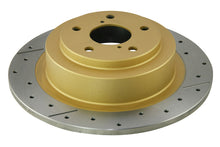 Load image into Gallery viewer, DBA 03-06 Subaru Baja Rear Street Series Drilled &amp; Slotted Rotor w/Gold Hat - DBA657X