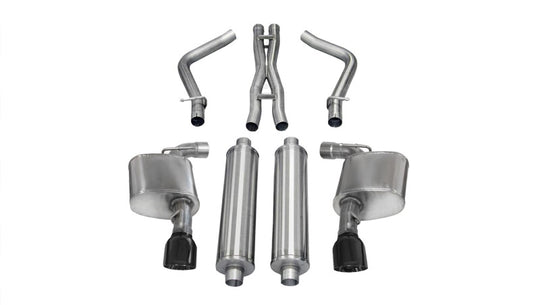 Corsa 2012-2014 Dodge Charger SRT-8 6.4L V8 Black Xtreme Cat-Back Exhaust - 14464BLK