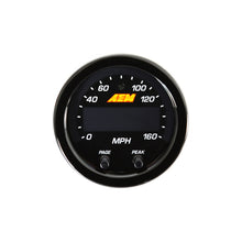 Load image into Gallery viewer, AEM X-Series 0-160 MPH Black Bezel w/ Black Face GPS Speedometer Gauge - 30-0313