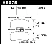 Load image into Gallery viewer, Hawk 09+ Mitsubishi Lancer Ralliart / 08+ Lancer GTS LTS Rear Brake Pads - HB675Y.602