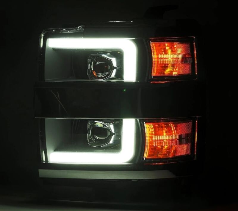 AlphaRex 15-19 Chevy Silverado 2500/3500 LUXX-Series Proj. Headlights Chrome w/Actv SeqSig & DRL - 880099