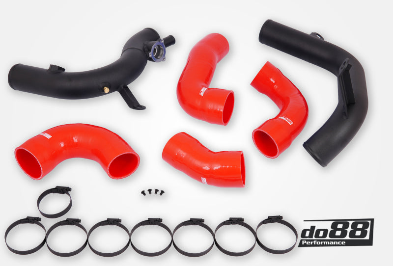do88 VAG 2.0 TSI EA888 Gen4 (300hp+) do88 Intercooler Pressure Pipes Red Hoses - TR-340-DO88-1-R