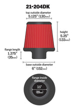Load image into Gallery viewer, AEM 3.5 in Short Neck 5 in Element Filter - 21-204DK