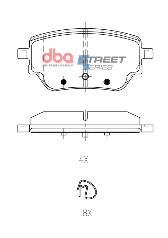 DBA 19-22 Mercedes-Benz A220 Street Series Rear Brake Pads - DB15269SS