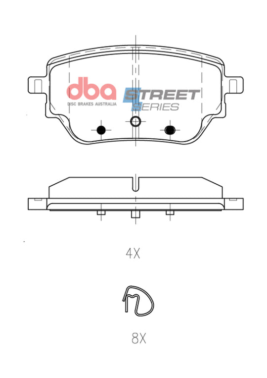 DBA 19-22 Mercedes-Benz A220 Street Series Rear Brake Pads - DB15269SS