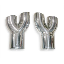 Load image into Gallery viewer, Stainless Works 2010+ Camaro Y-Tips for factory ground effects - CA10QUADTIPS