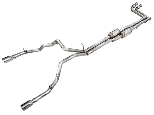 AWE Tuning 25+ RAM 1500 3.0TT 0FG Cat-Back Touring Exhaust - Chrome Silver Tips - 3015-32530