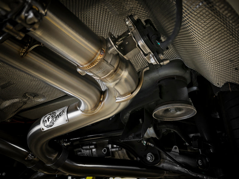 aFe MACH Force-Xp 3.5in. 304 SS C/B Exhaust w/o Muffler 15-18 BMW X5 M V8-4.4L (tt) - Polished Tip - 49-36342-P