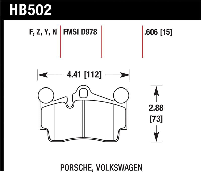 Hawk 2007-2014 Audi Q7 Premium HPS 5.0 Rear Brake Pads - HB502B.606