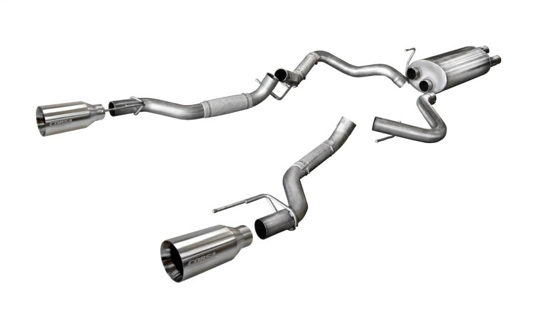 Corsa 2017-2020 Ford F-150 Raptor 3.5L Sport Cat-Back Dual Rear Exit w/ 5in Satin Polished Tip - 14397