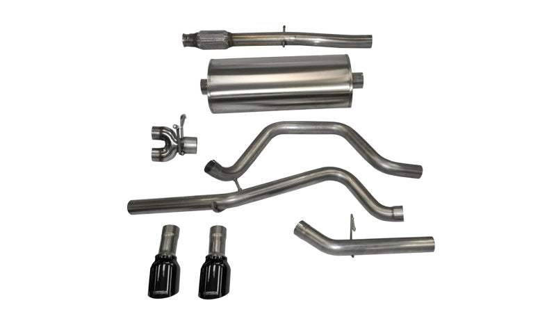 Corsa 2014-2019 C Sierra/Chevy Silv 1500 Crew Cab/Std. Bed 5.3L V8 Black Sport Dual Rear CB Exhaust - 14870BLK