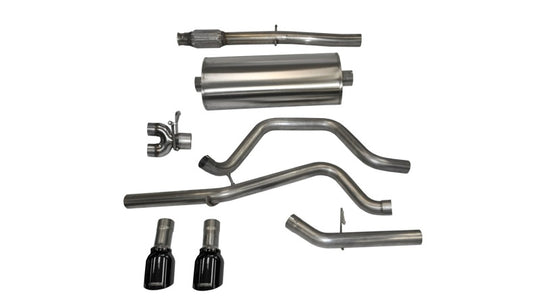 Corsa 2014-2019 C Sierra/Chevy Silv 1500 Crew Cab/Std. Bed 5.3L V8 Black Sport Dual Rear CB Exhaust - 14870BLK