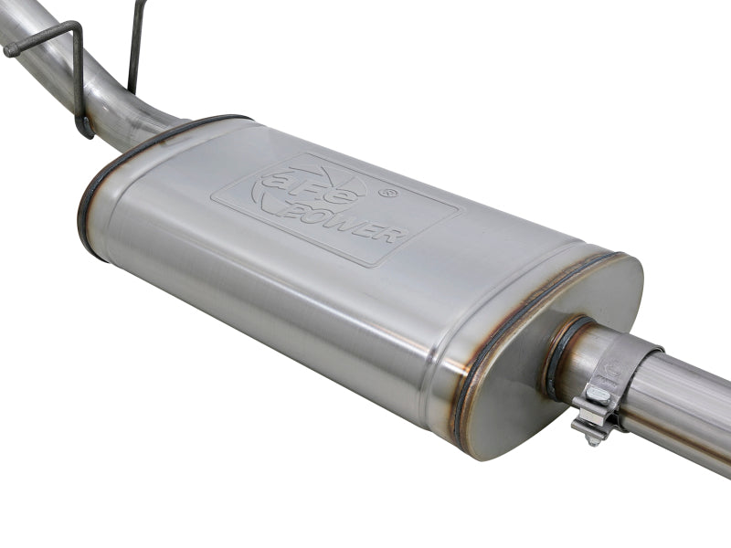 aFe Mach Force-XP Exhaust 3in CB SS 15-17 GM Colorado/Canyon 2.5L/3.6L Side Exit w/ Black Tip - 49-44058-B