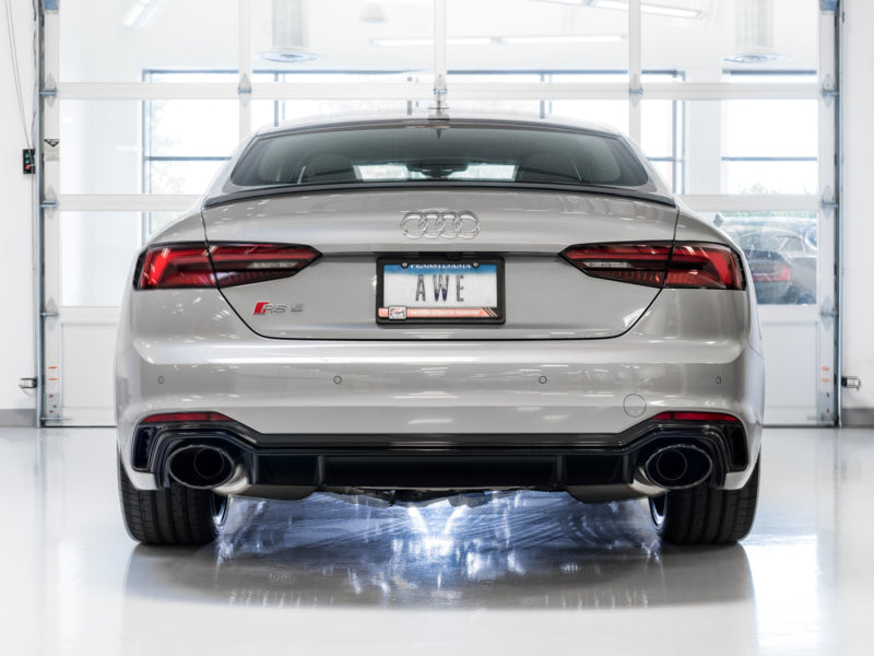 AWE Tuning Audi B9 RS 5 Sportback Touring Edition Exhaust-Non Resonated- Diamond Black RS Style Tips - 3015-33114