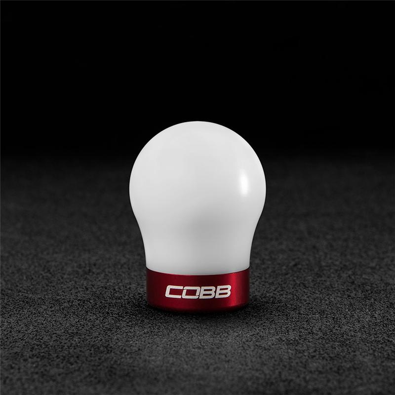 Cobb Ford 13-14 Focus ST/14-15 Fiesta ST White Shift Knob - Red Base - 291350-W-RD